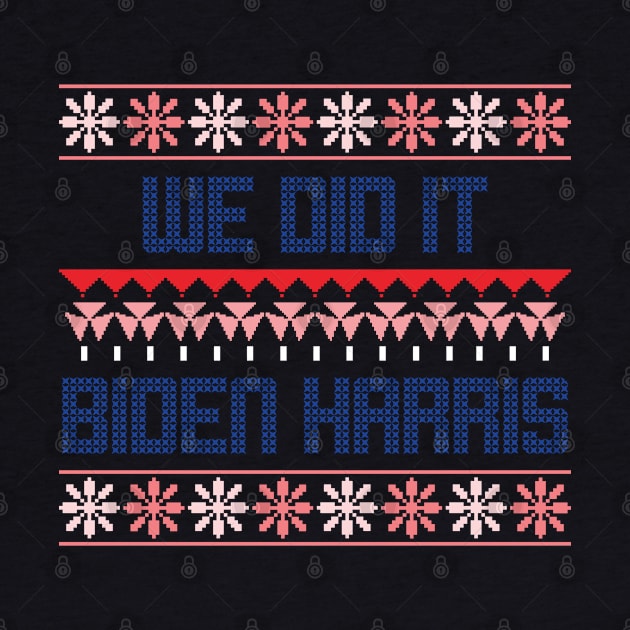 we did it - biden harris ugly christmas sweater by natashawilona